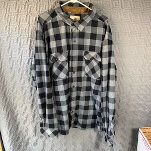 Legendary Whitetails Flannel Button Jacket Mens 2XL Great Black Checkered
